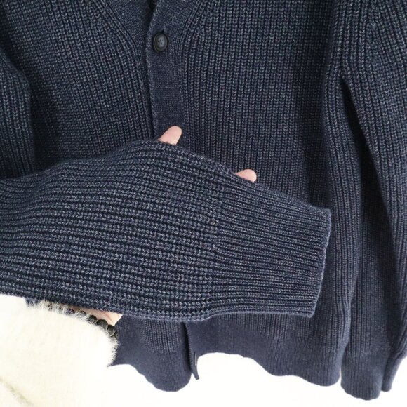 Uniqlo Cardigan Womens M Navy Boho Transitional Academia Normcore Work Wear Warm - Picture 7 of 14